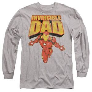 Iron Man Unisex Adult Invincible Dad Flying Fathers Day T-Shirt / Sport Heather